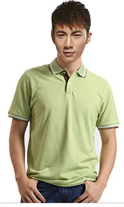 立领工装T恤-浅绿色